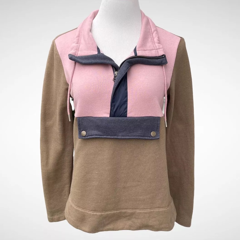 L.L.Bean Signature Color Block Anorak Sweatshirt